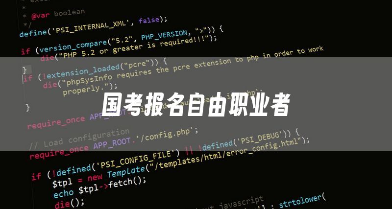 国考报名自由职业者