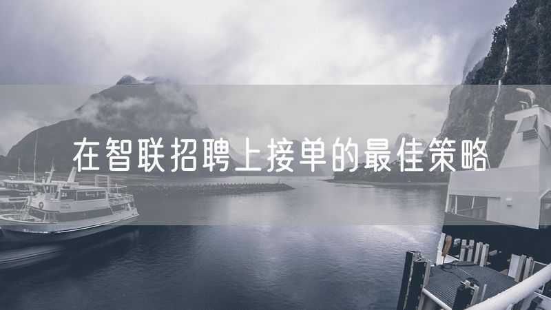 在智联招聘上接单的最佳策略