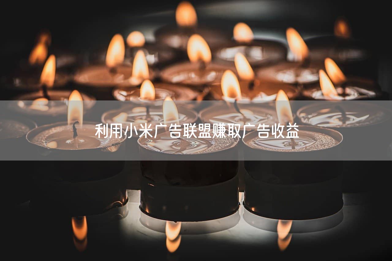 利用小米广告联盟赚取广告收益