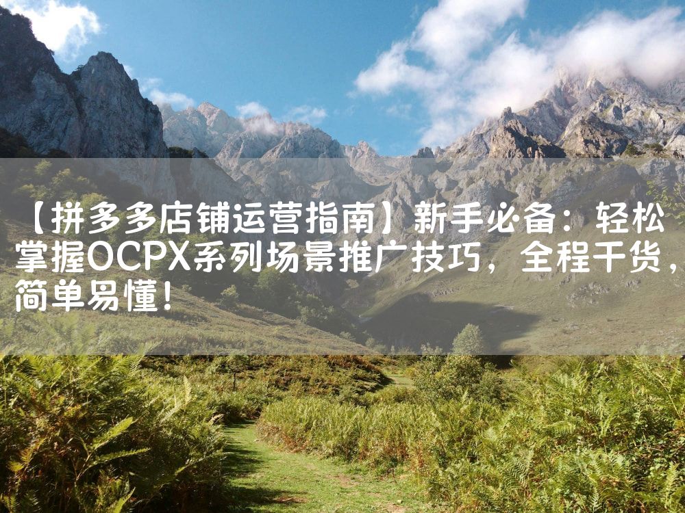 【拼多多店铺运营指南】新手必备：轻松掌握OCPX系列场景推广技巧，全程干货，简单易懂！