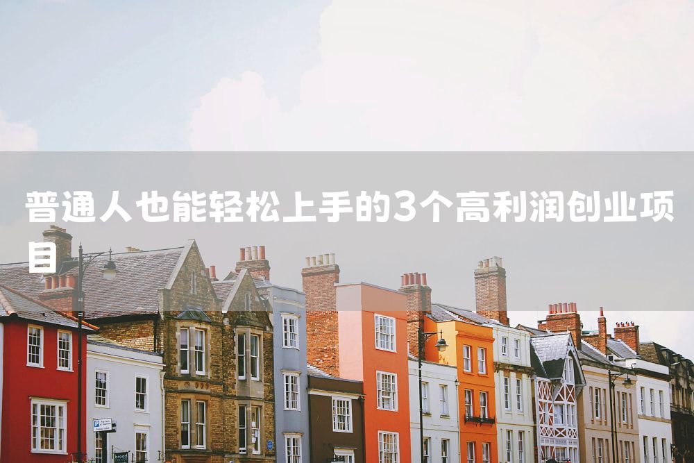 普通人也能轻松上手的3个高利润创业项目