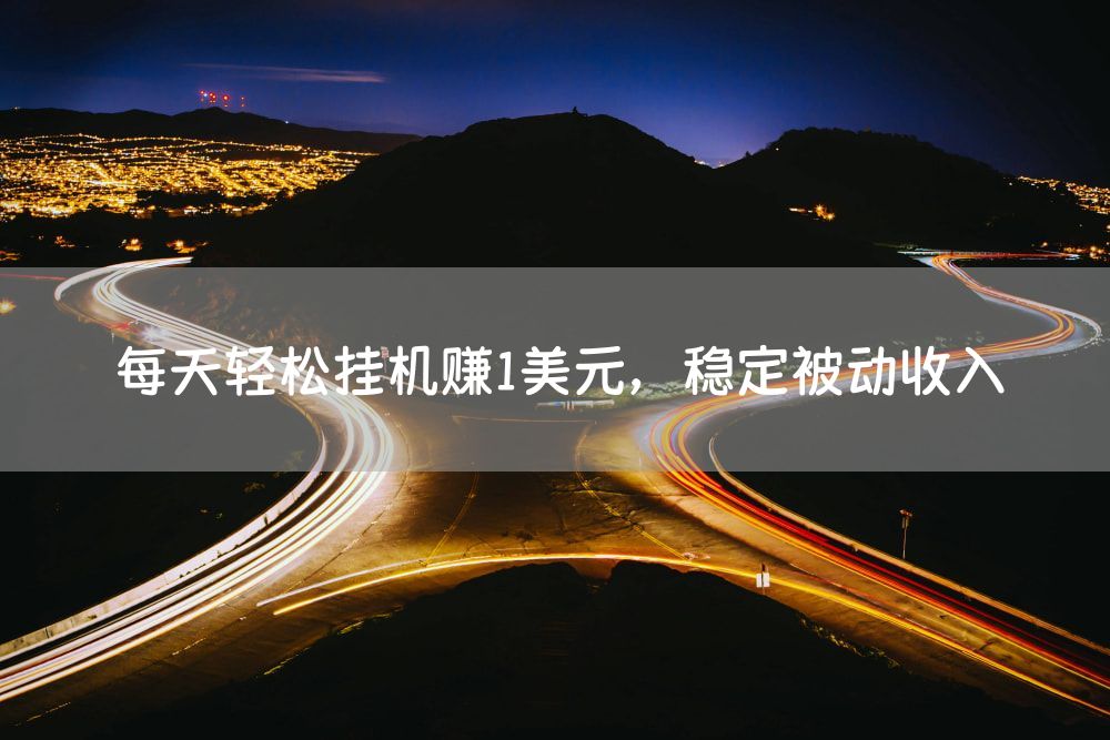 每天轻松挂机赚1美元，稳定被动收入