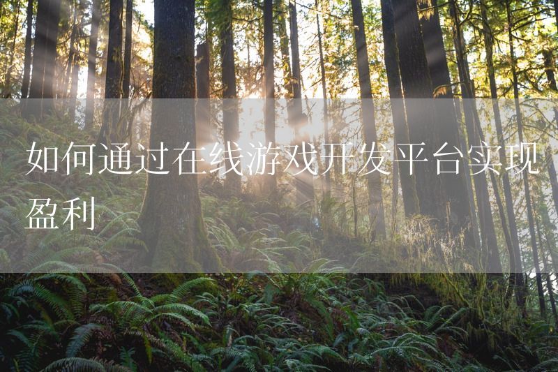 如何通过在线游戏开发平台实现盈利