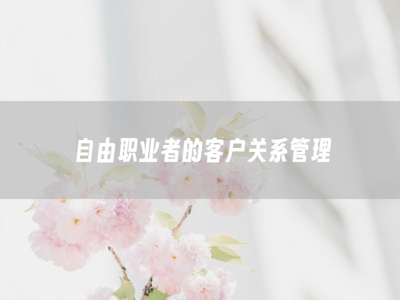 自由职业者的客户关系管理