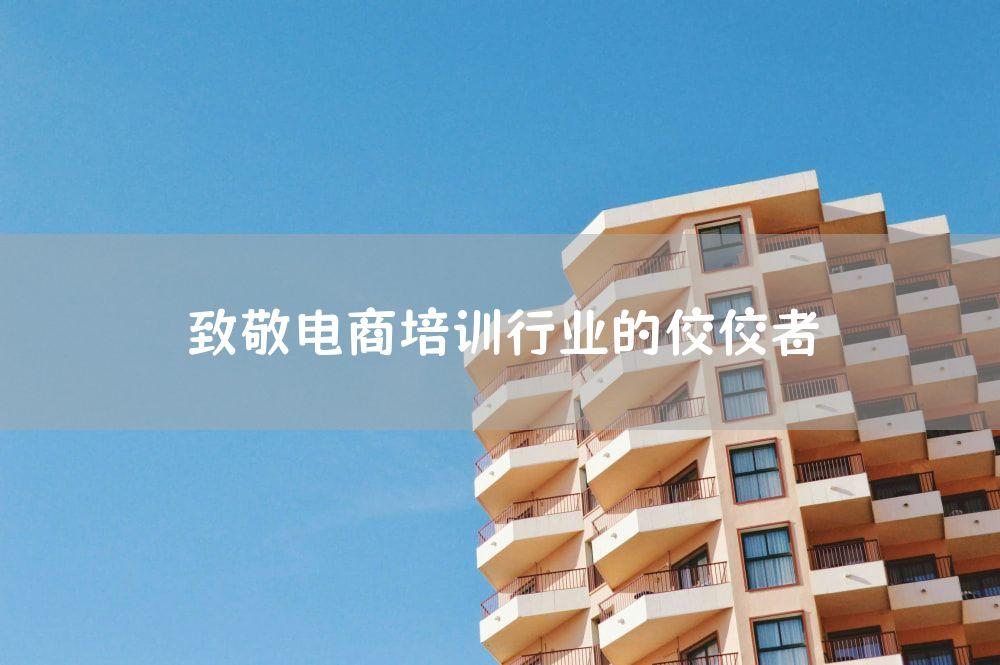 致敬电商培训行业的佼佼者