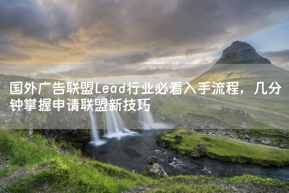 国外广告联盟Lead行业必看入手流程，几分钟掌握申请联盟新技巧