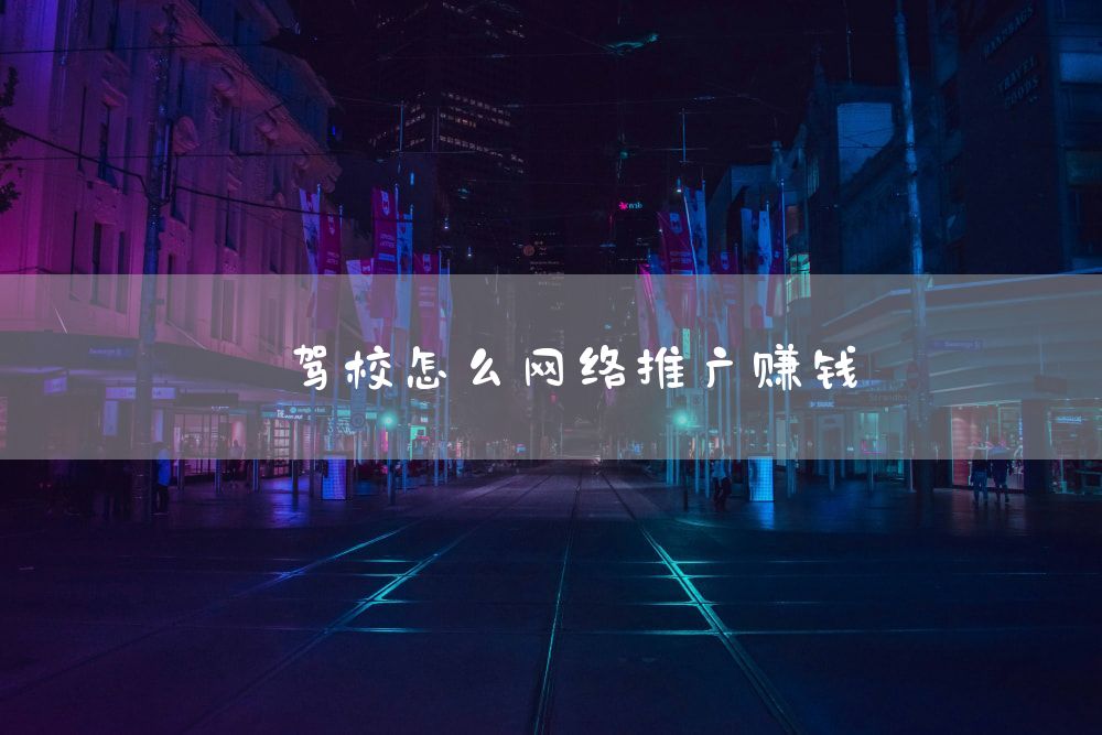 驾校怎么网络推广赚钱