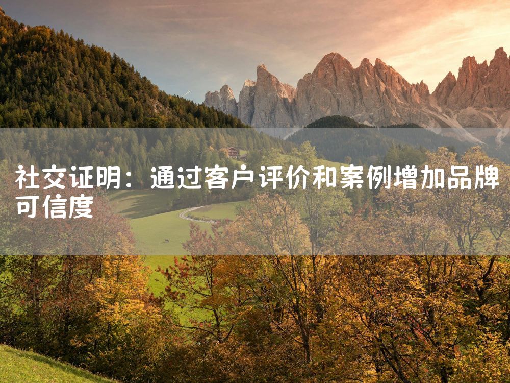 社交证明：通过客户评价和案例增加品牌可信度
