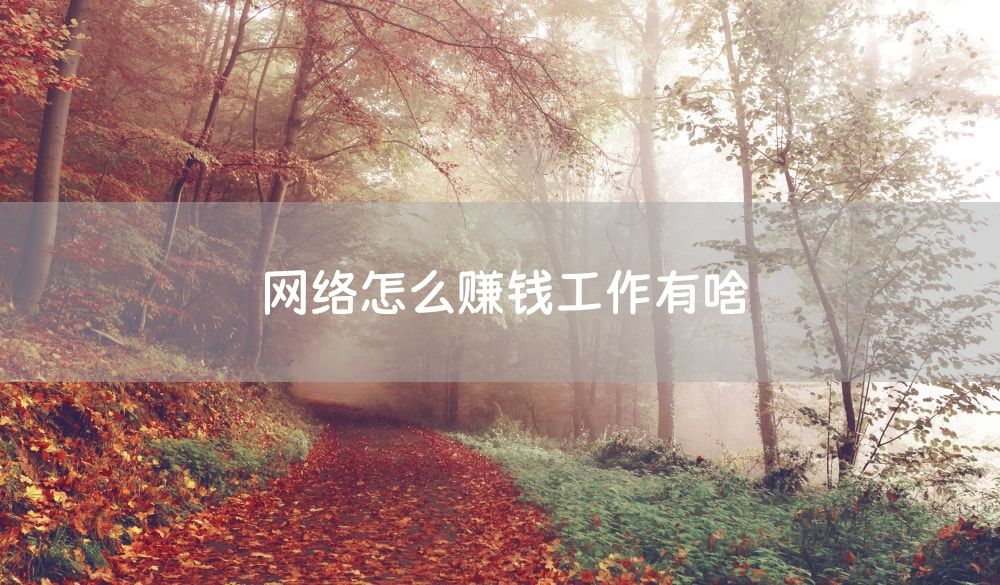 网络怎么赚钱工作有啥