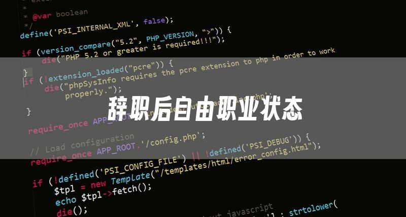 辞职后自由职业状态