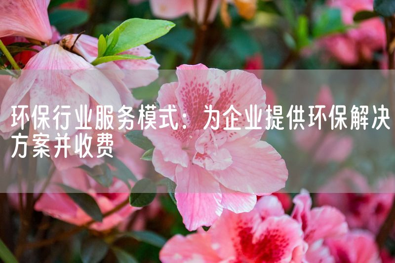 环保行业服务模式：为企业提供环保解决方案并收费