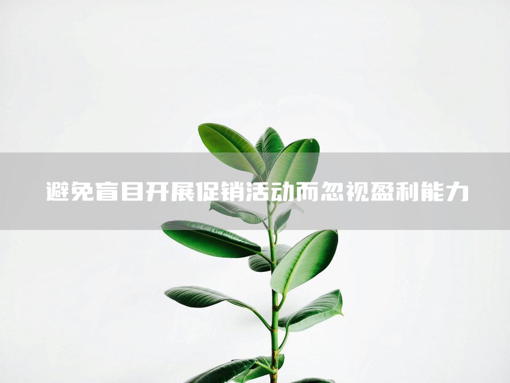 避免盲目开展促销活动而忽视盈利能力