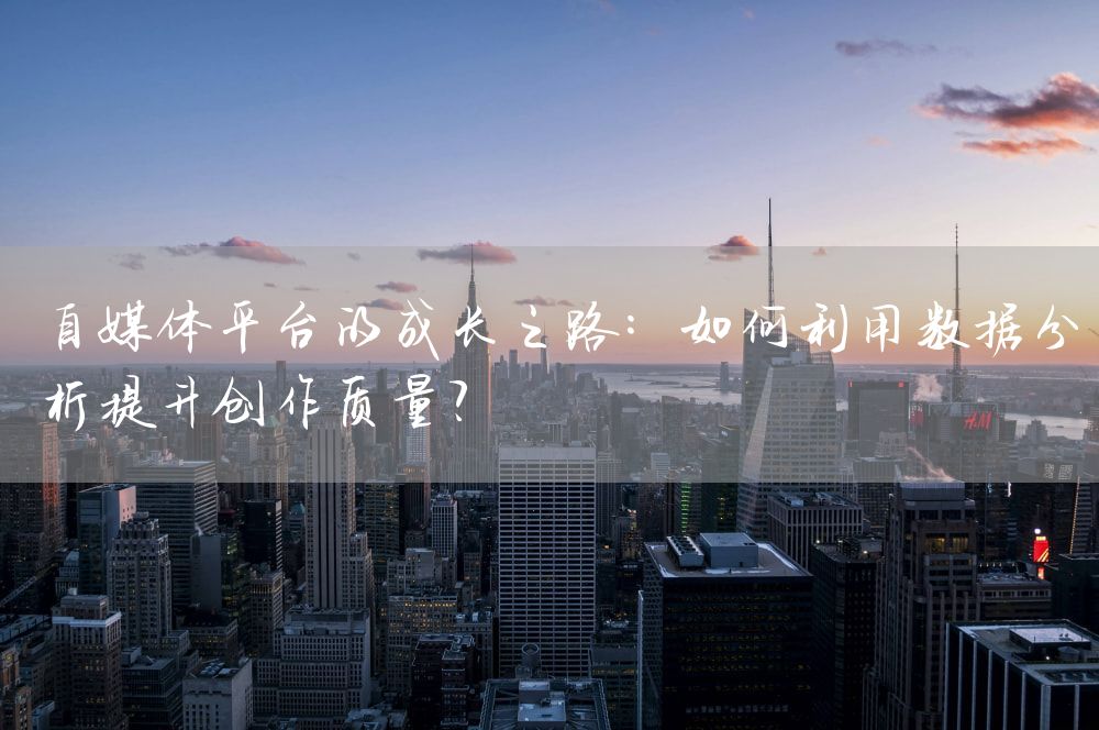 自媒体平台的成长之路：如何利用数据分析提升创作质量？