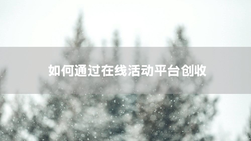 如何通过在线活动平台创收