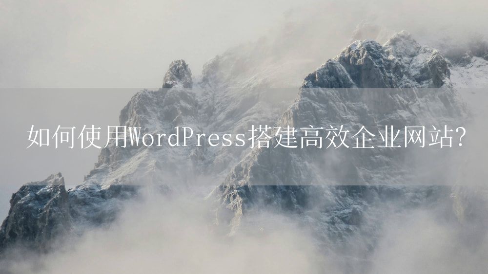 如何使用WordPress搭建高效企业网站？