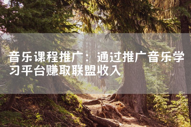 音乐课程推广：通过推广音乐学习平台赚取联盟收入