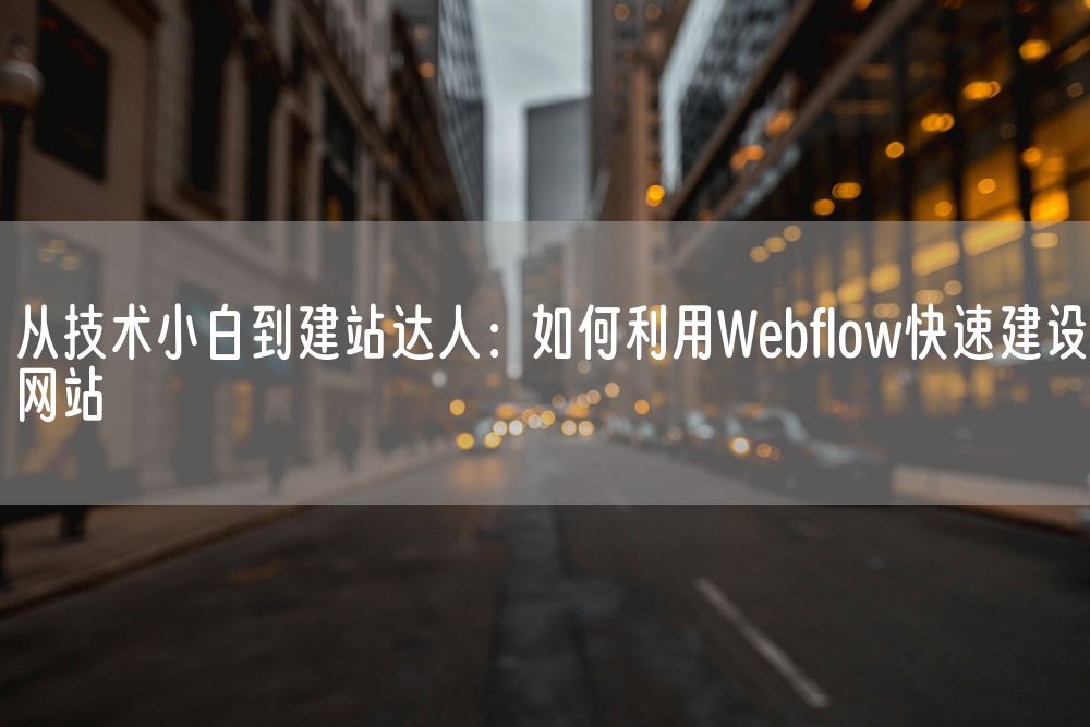 从技术小白到建站达人：如何利用Webflow快速建设网站