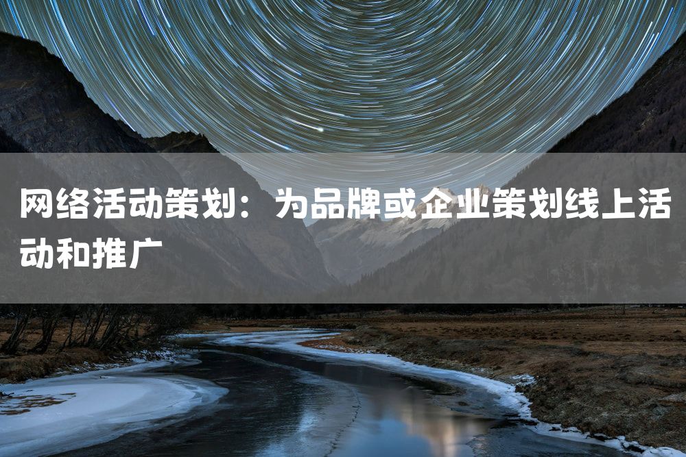 网络活动策划：为品牌或企业策划线上活动和推广