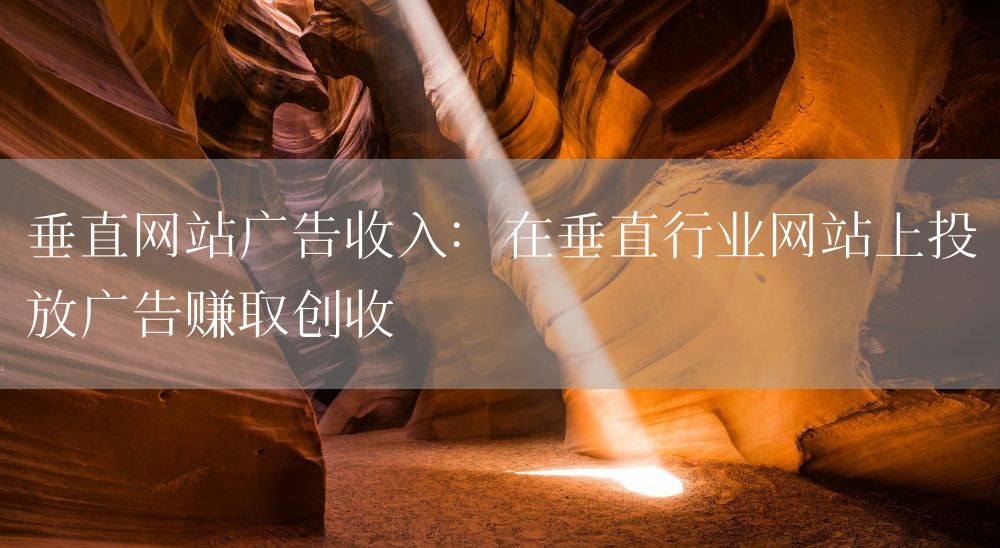 垂直网站广告收入：在垂直行业网站上投放广告赚取创收