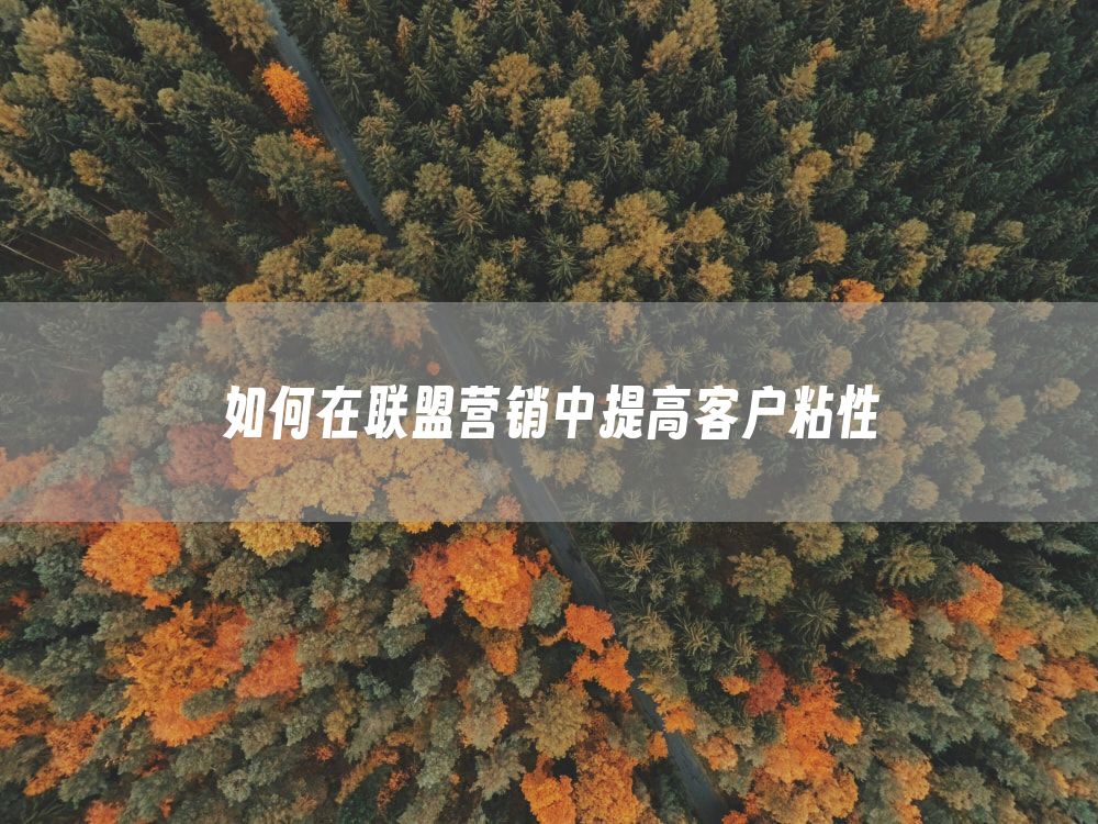 如何在联盟营销中提高客户粘性