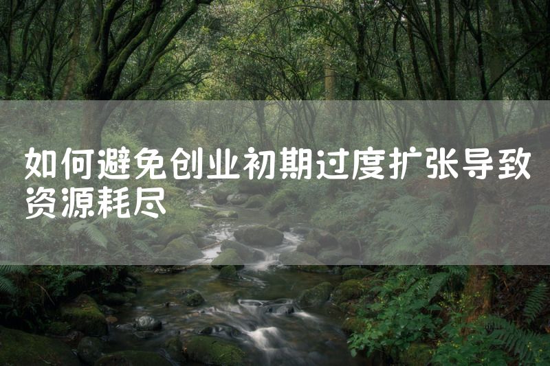 如何避免创业初期过度扩张导致资源耗尽