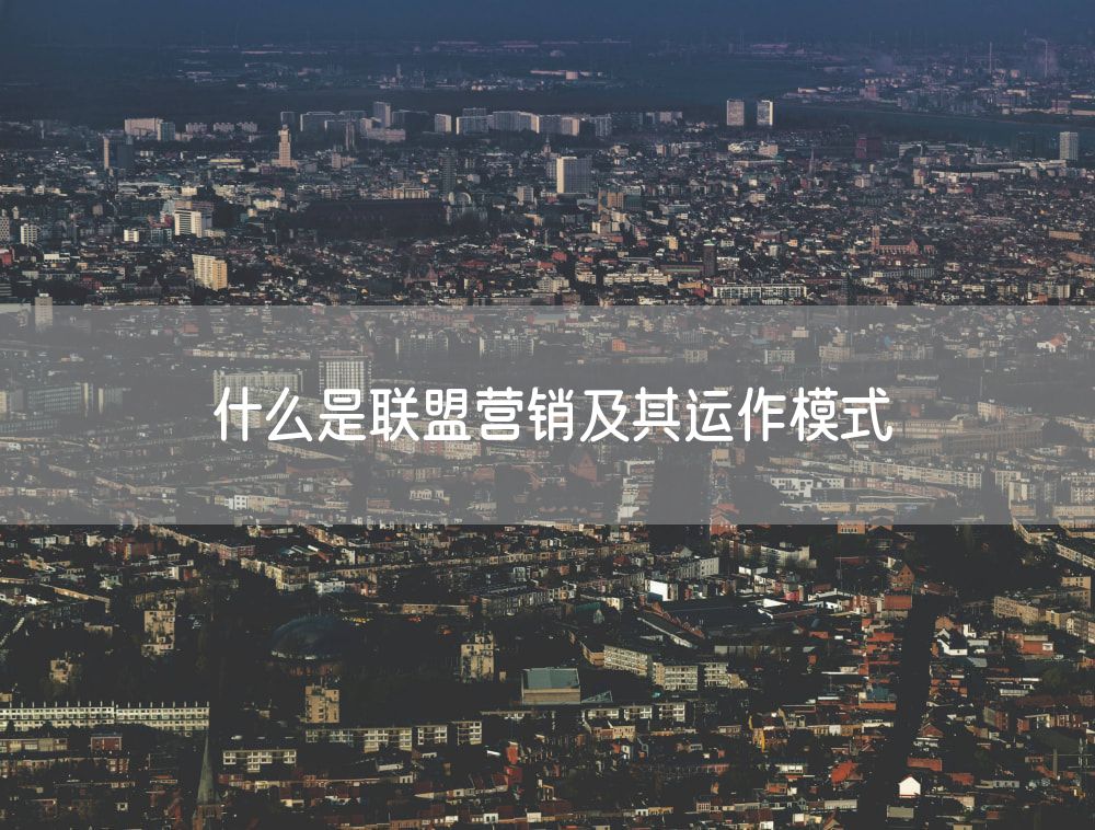什么是联盟营销及其运作模式