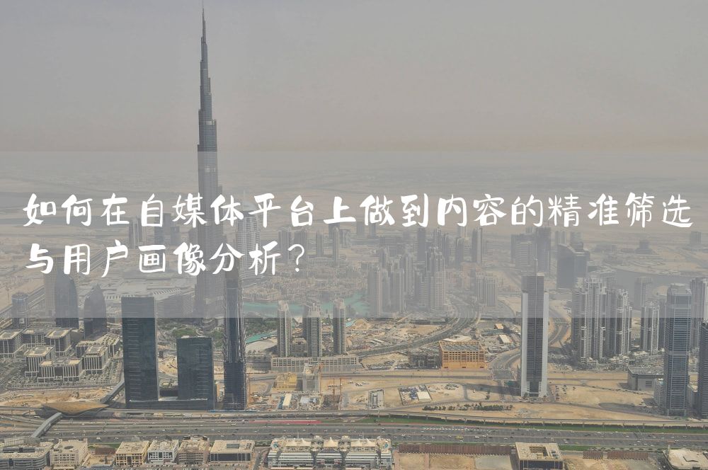 如何在自媒体平台上做到内容的精准筛选与用户画像分析？