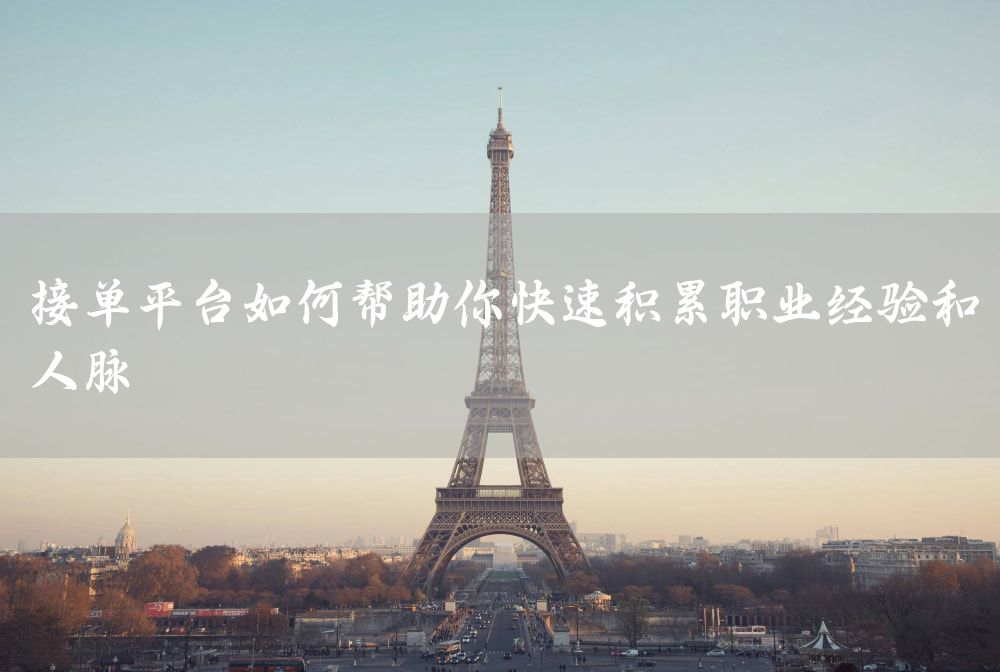 接单平台如何帮助你快速积累职业经验和人脉