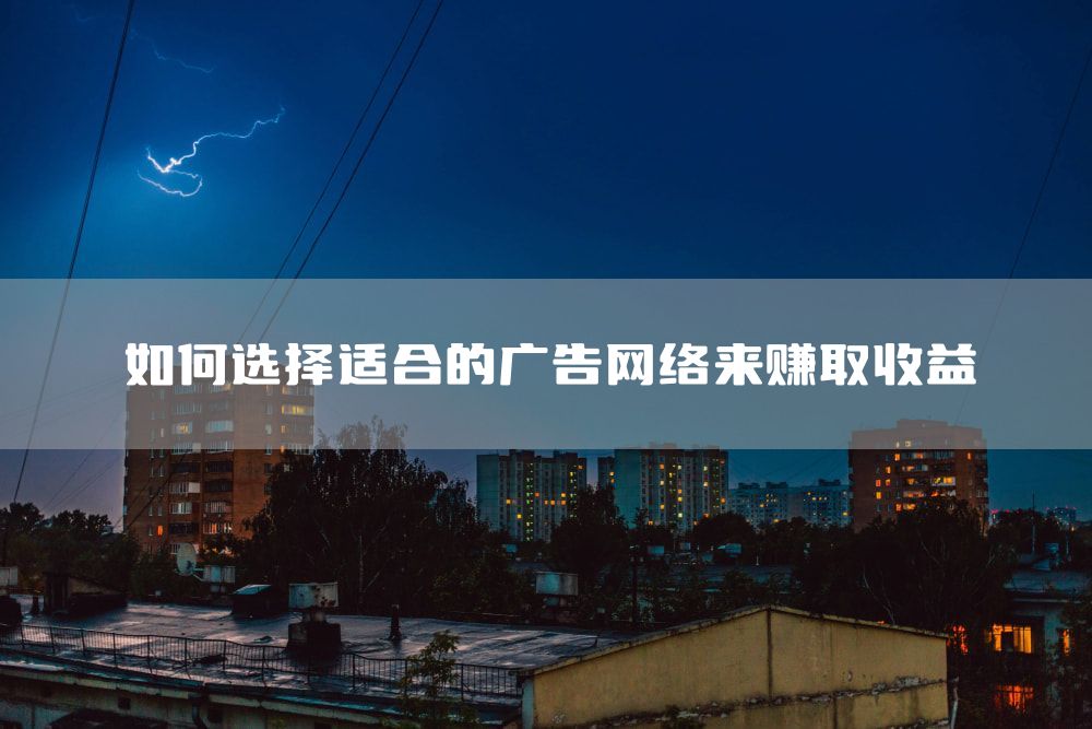 如何选择适合的广告网络来赚取收益
