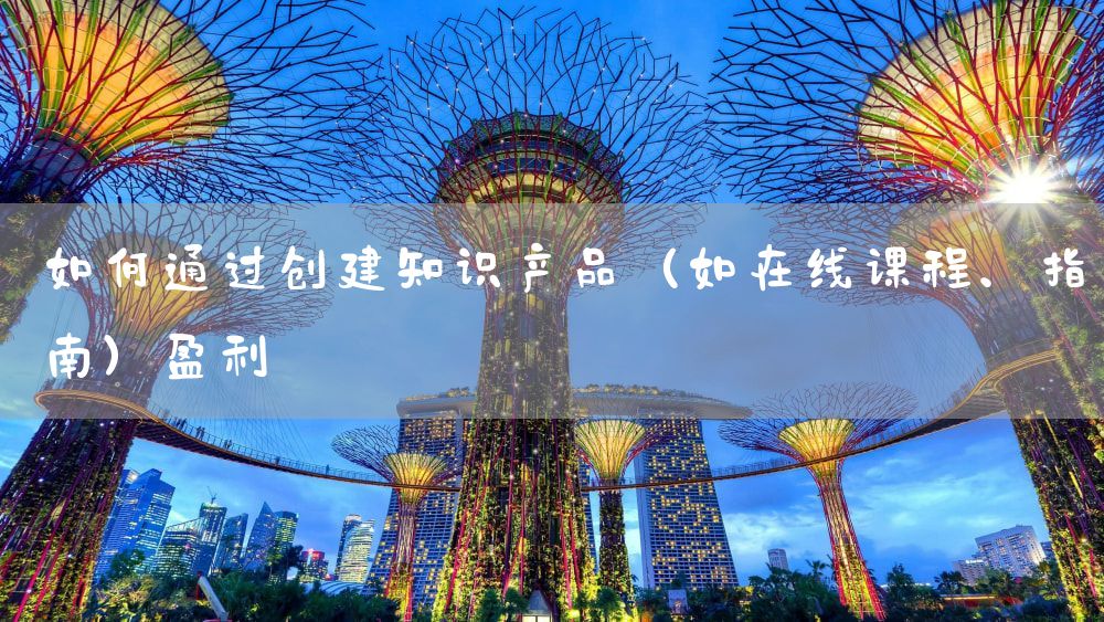 如何通过创建知识产品（如在线课程、指南）盈利