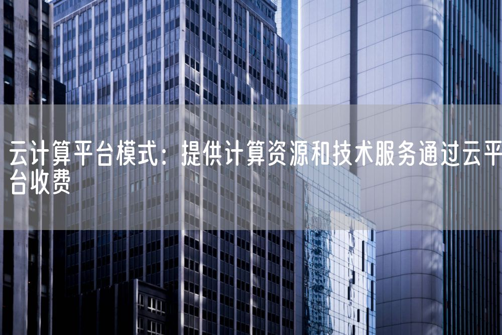云计算平台模式：提供计算资源和技术服务通过云平台收费