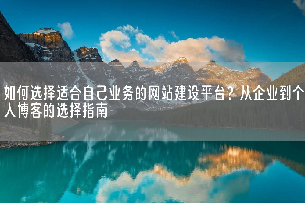 如何选择适合自己业务的网站建设平台？从企业到个人博客的选择指南